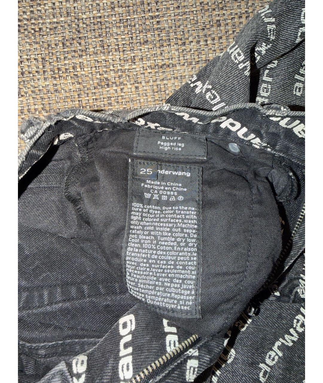 ALEXANDER WANG Черные хлопковые прямые джинсы, фото 3