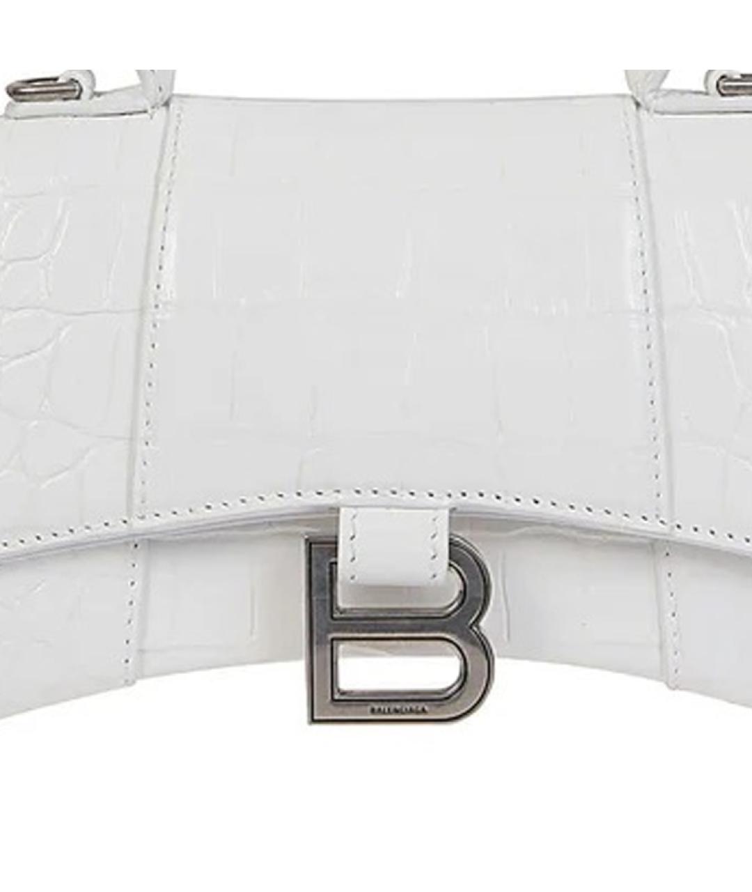 BALENCIAGA Белая кожаная сумка через плечо, фото 4