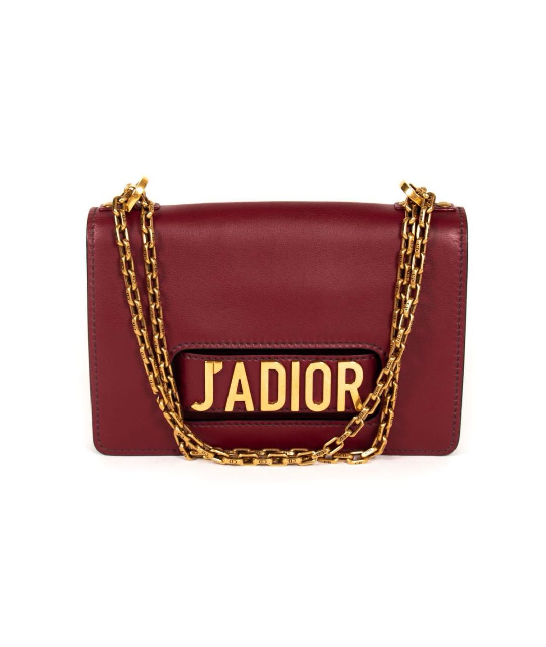 CHRISTIAN DIOR Бордовая кожаная сумка через плечо, фото 1