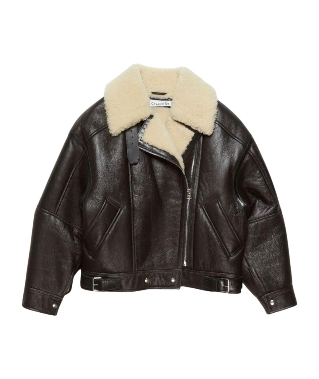 ACNE STUDIOS Черная кожаная дубленка, фото 1