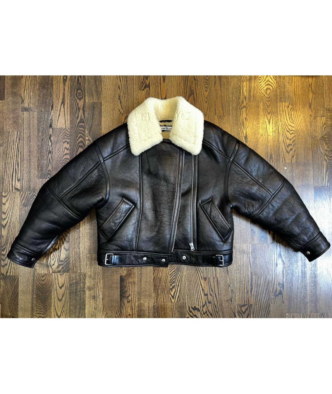 ACNE STUDIOS Черная кожаная дубленка, фото 3