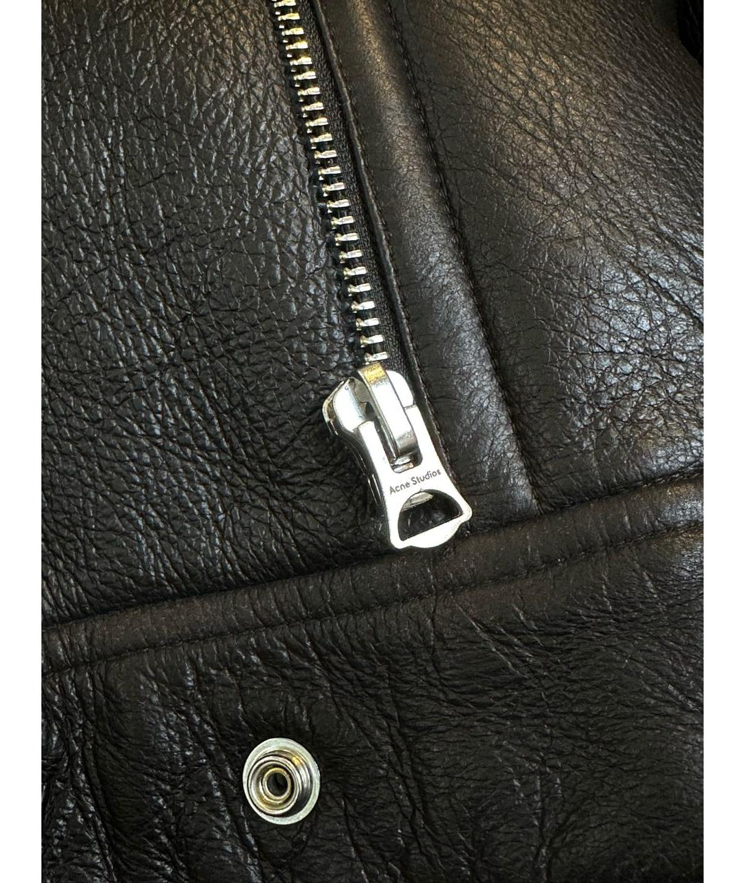 ACNE STUDIOS Черная кожаная дубленка, фото 7