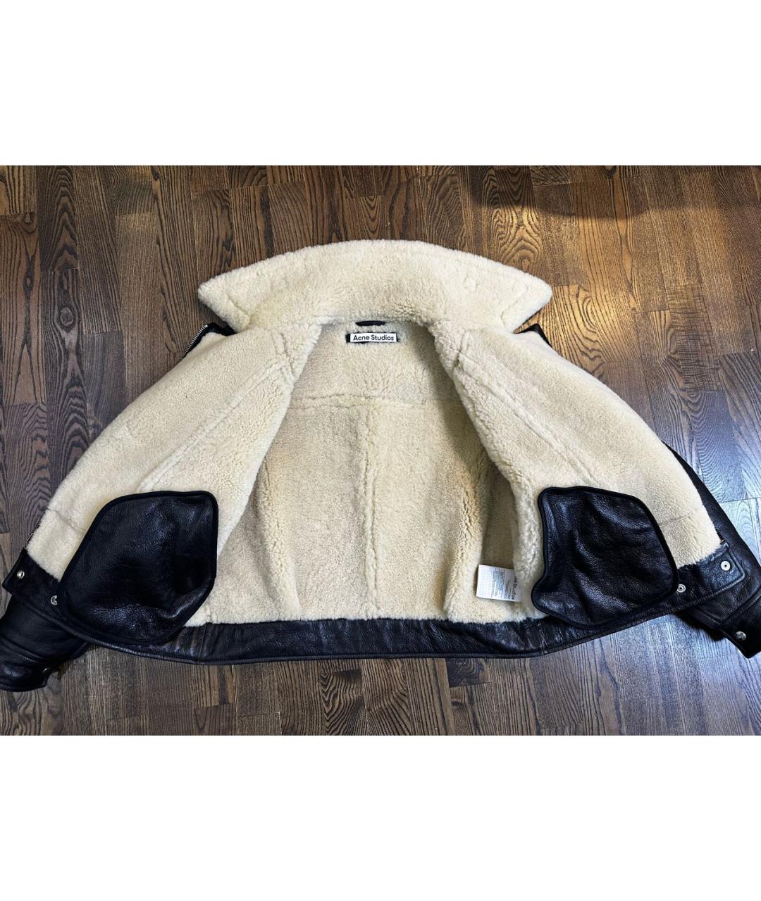 ACNE STUDIOS Черная кожаная дубленка, фото 6