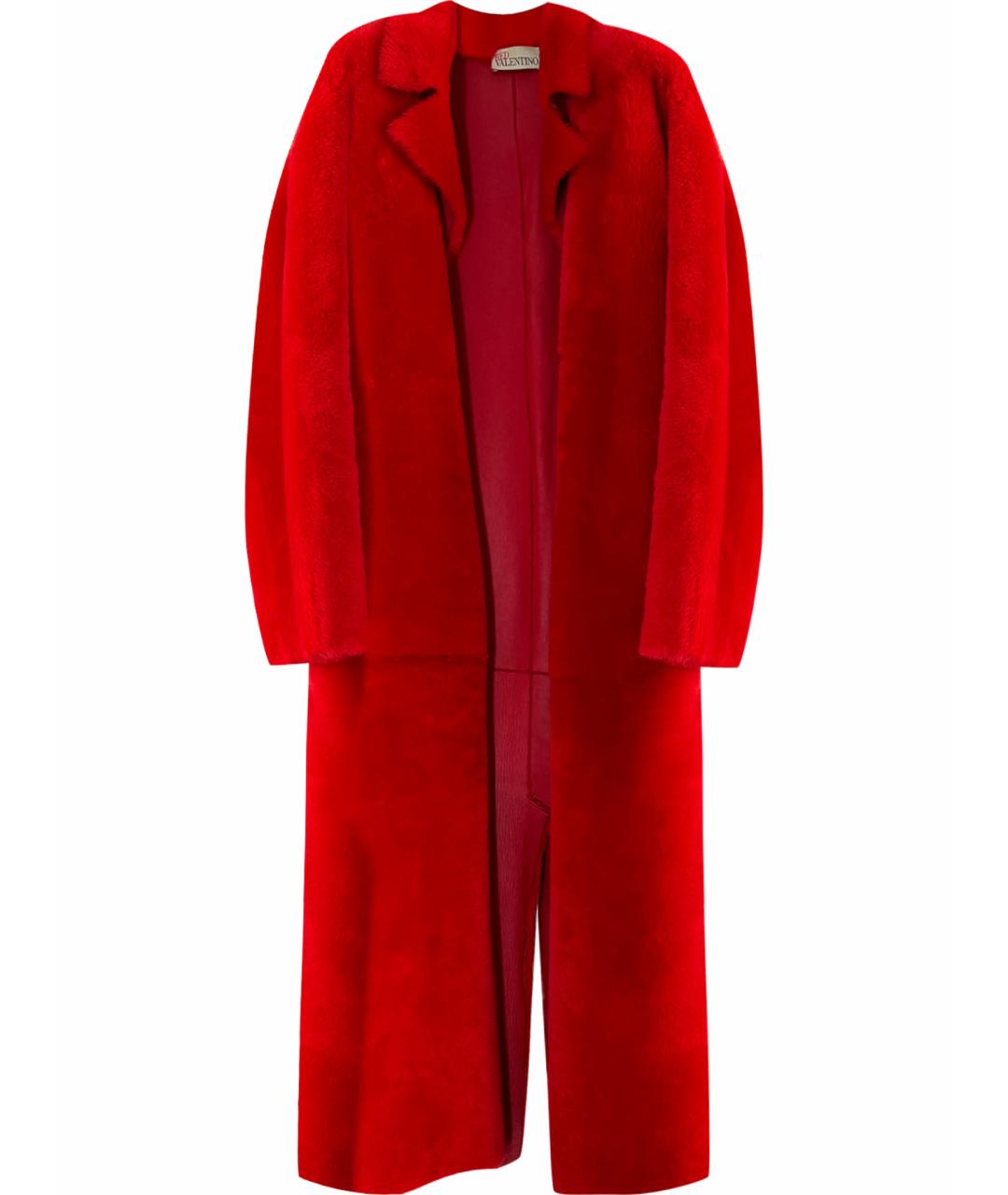 RED VALENTINO Красная шерстяная шуба, фото 1
