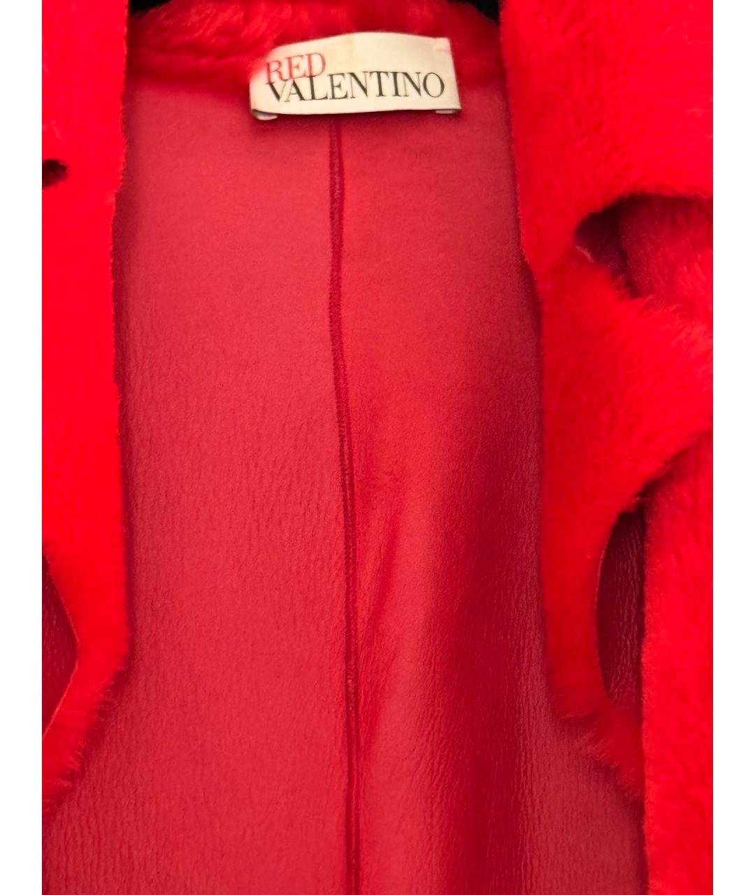 RED VALENTINO Красная шерстяная шуба, фото 3
