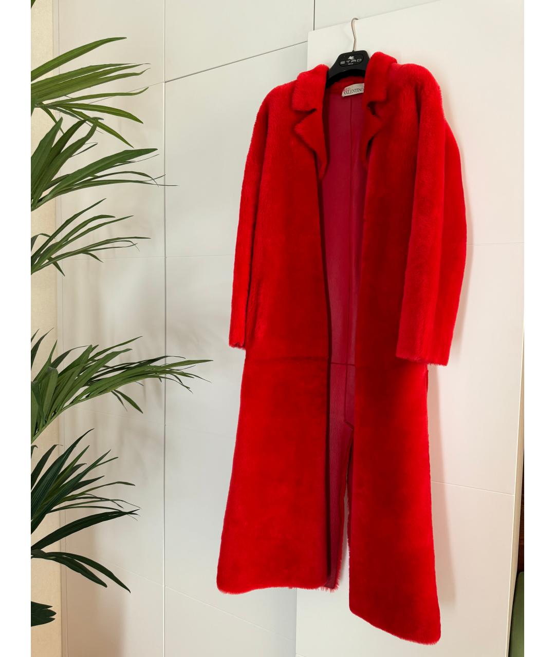 RED VALENTINO Красная шерстяная шуба, фото 5