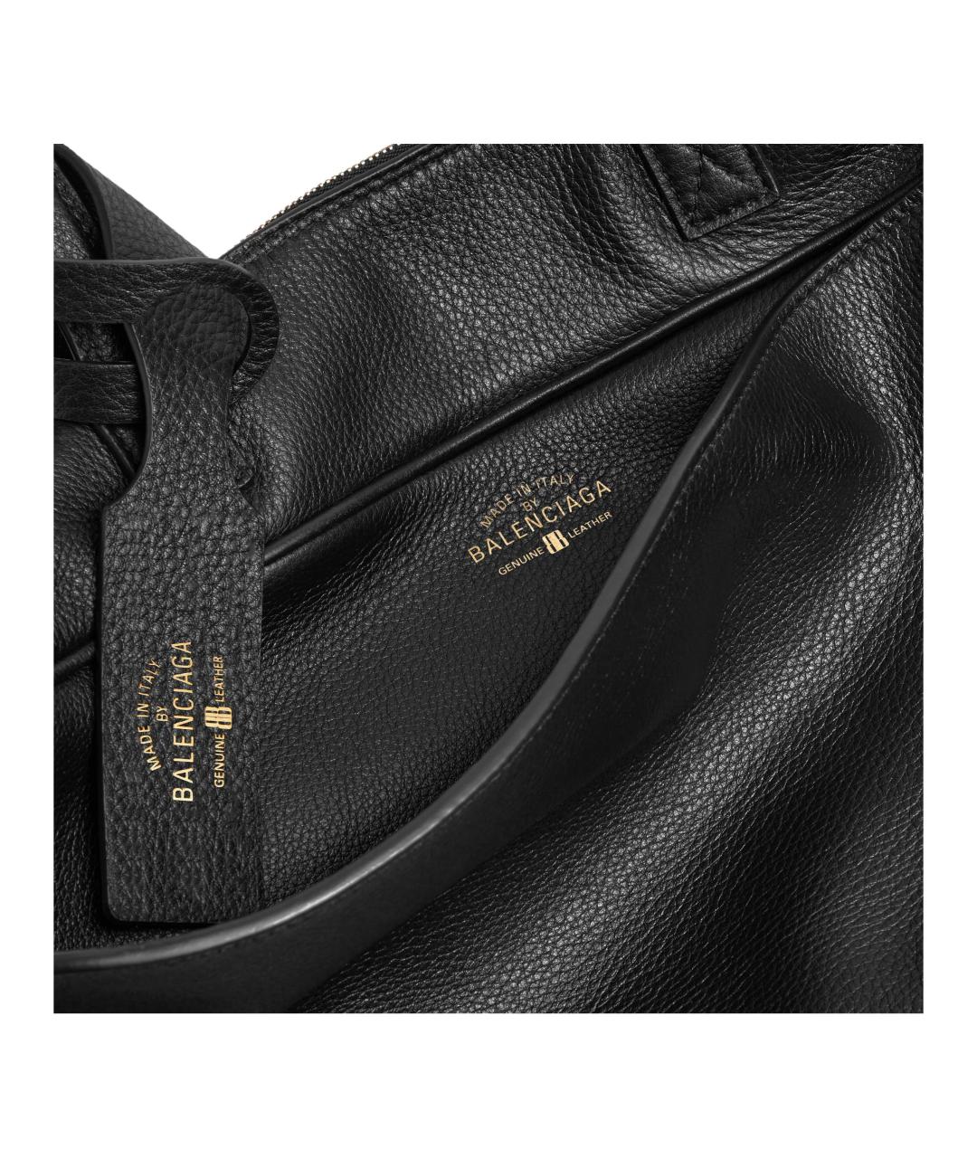 BALENCIAGA Черная кожаная сумка через плечо, фото 5