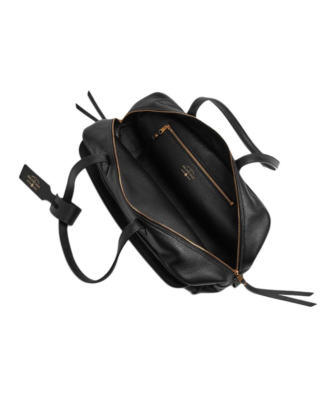 BALENCIAGA Черная кожаная сумка через плечо, фото 4