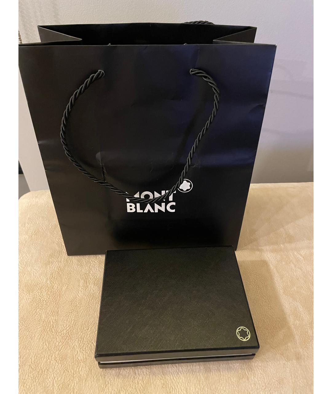 MONTBLANC Черный кожаный кошелек, фото 3