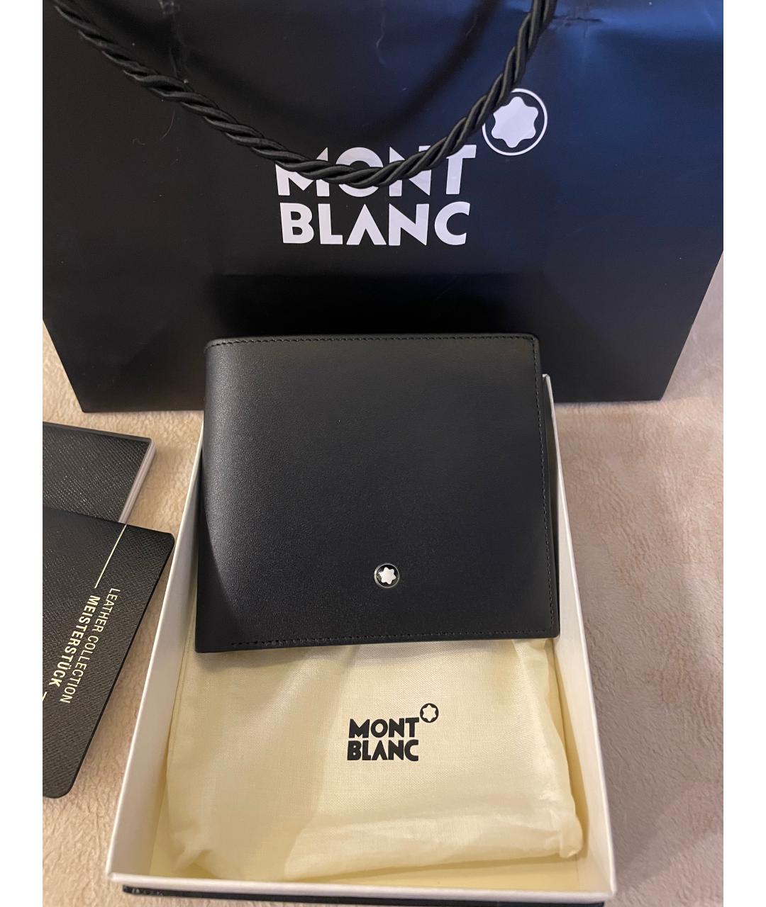 MONTBLANC Черный кожаный кошелек, фото 4
