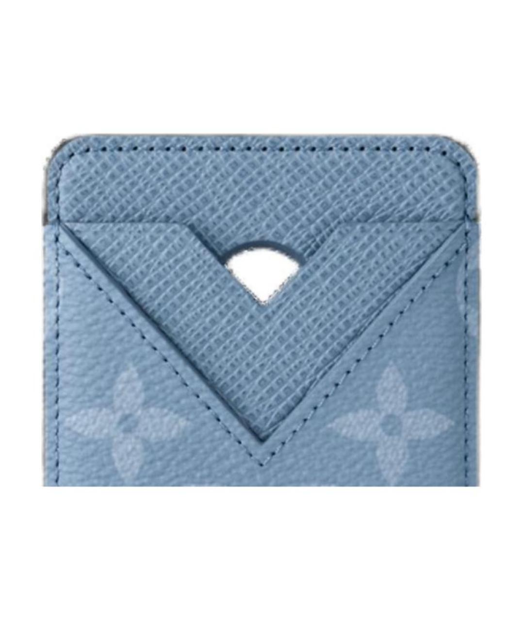 LOUIS VUITTON Голубой кожаный кардхолдер, фото 5