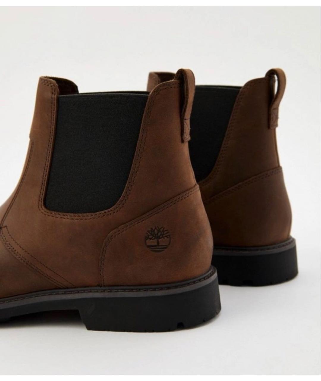 TIMBERLAND Коричневые нубуковые высокие ботинки, фото 3