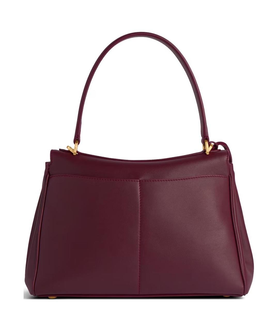 BALENCIAGA Бордовая кожаная сумка через плечо, фото 5