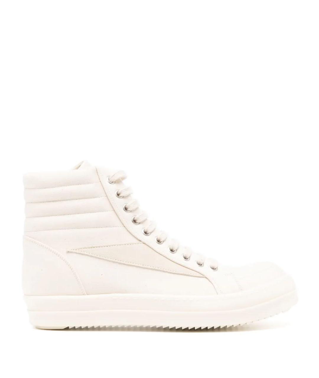 RICK OWENS Бежевые текстильные высокие кроссовки / кеды, фото 8