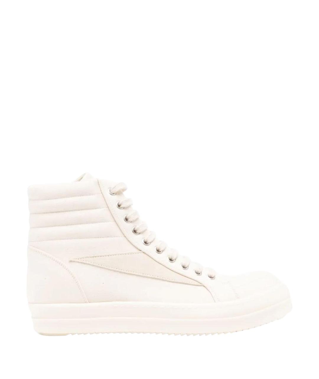 RICK OWENS Бежевые текстильные высокие кроссовки / кеды, фото 1