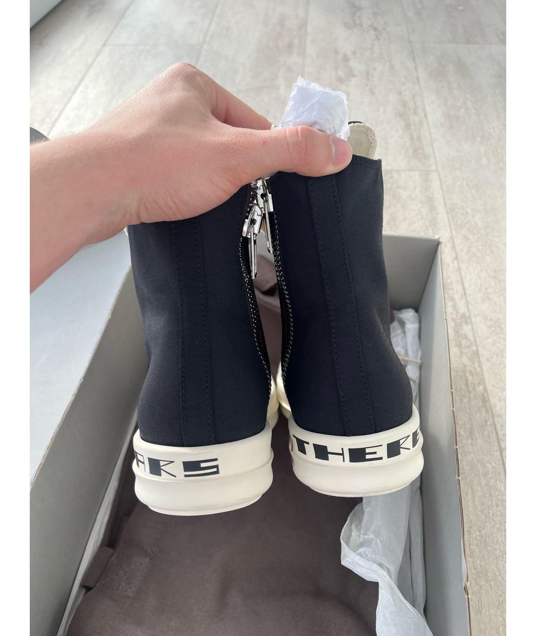 RICK OWENS Черные текстильные кеды, фото 4