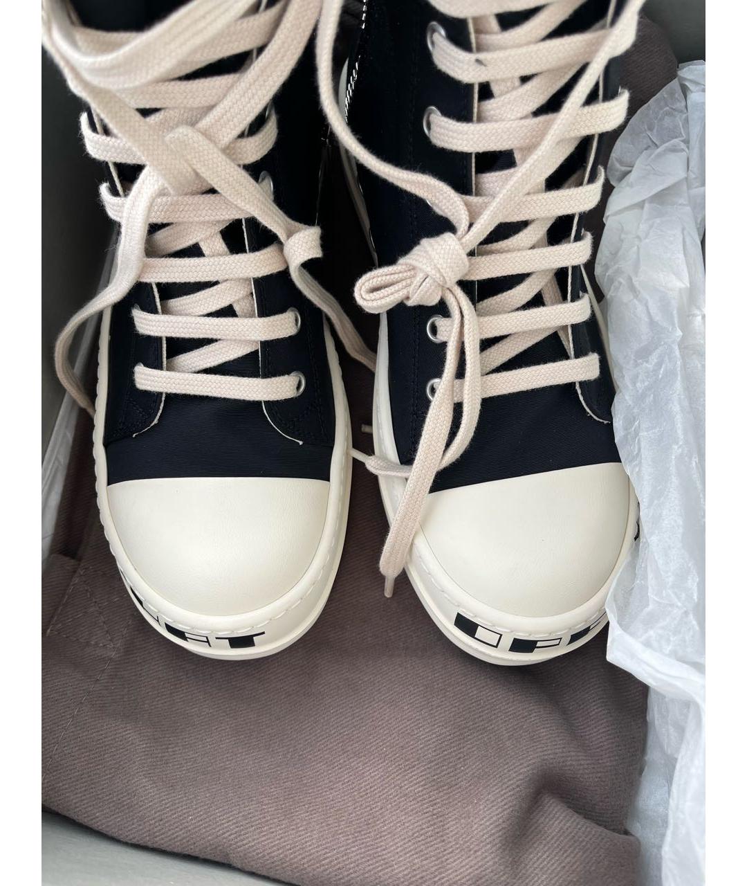 RICK OWENS Черные текстильные кеды, фото 5