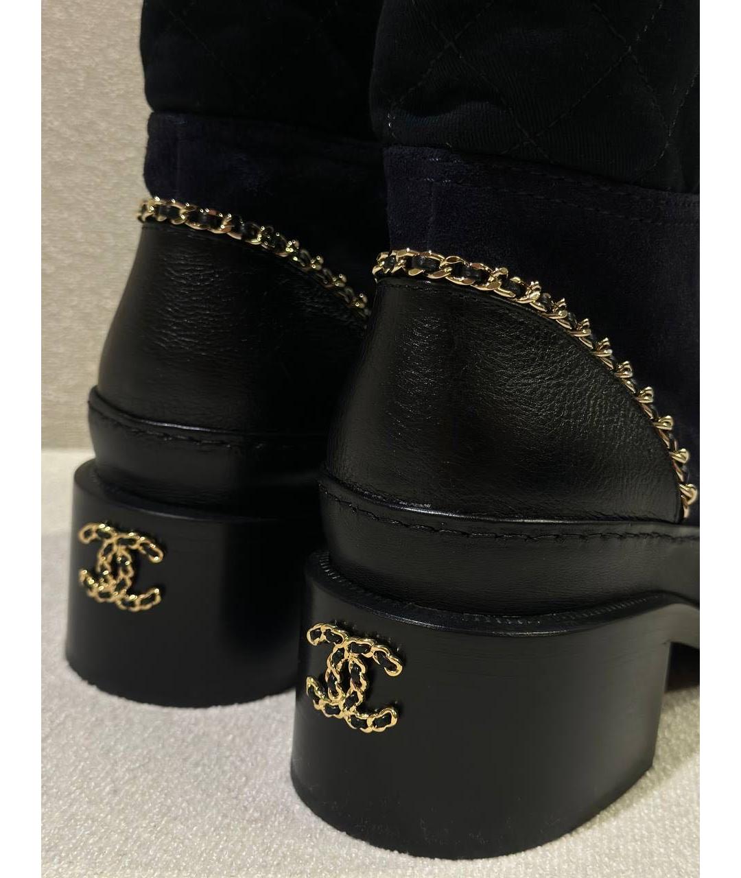 CHANEL Темно-синие замшевые ботинки, фото 2