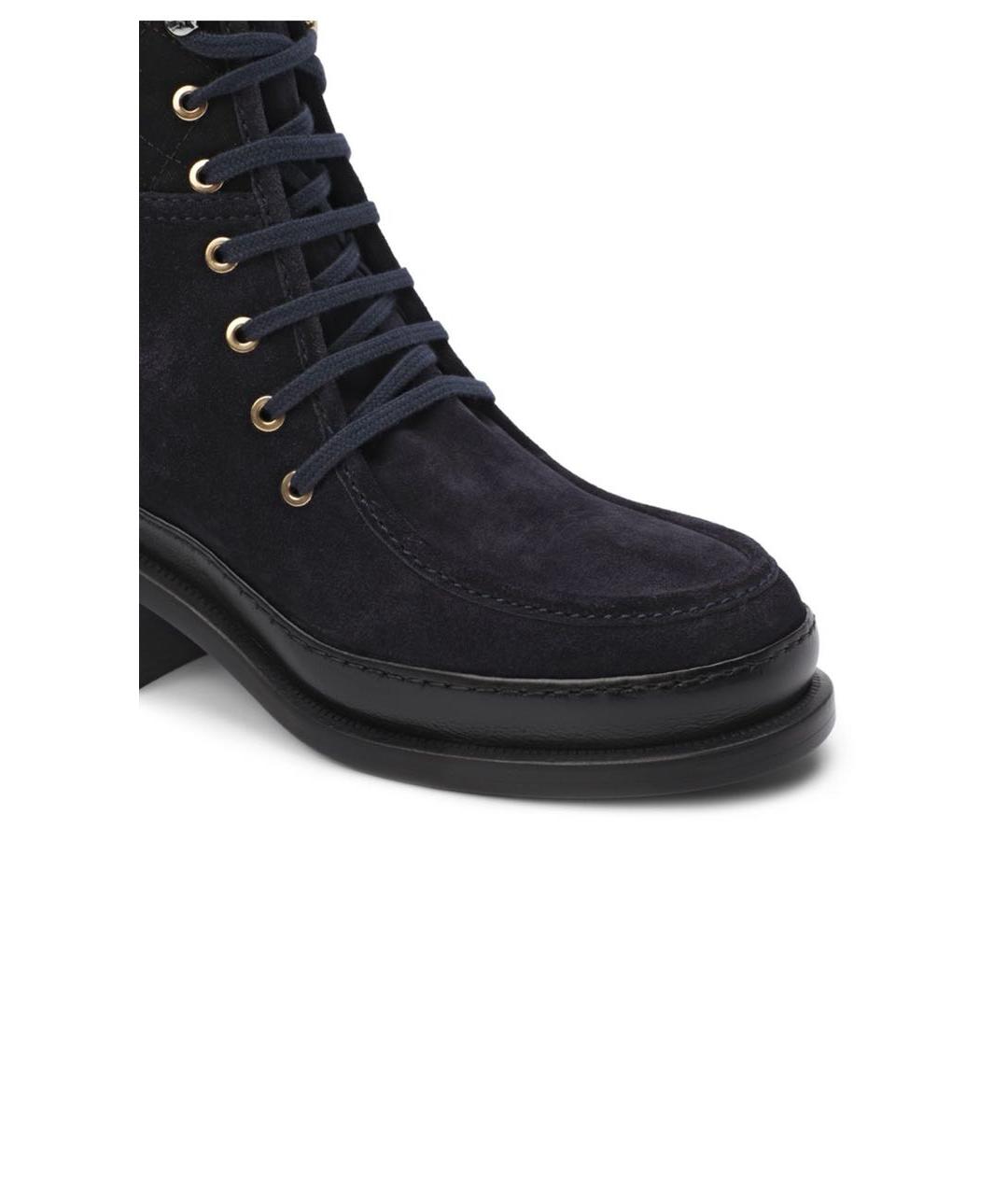 CHANEL Темно-синие замшевые ботинки, фото 4