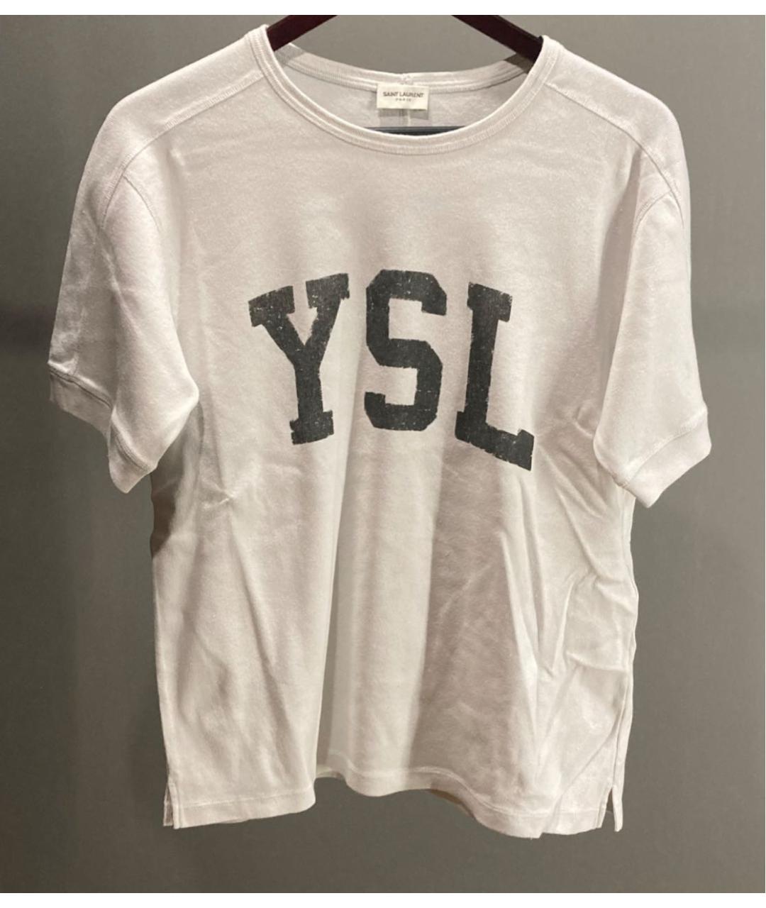 SAINT LAURENT Белая хлопковая футболка, фото 6