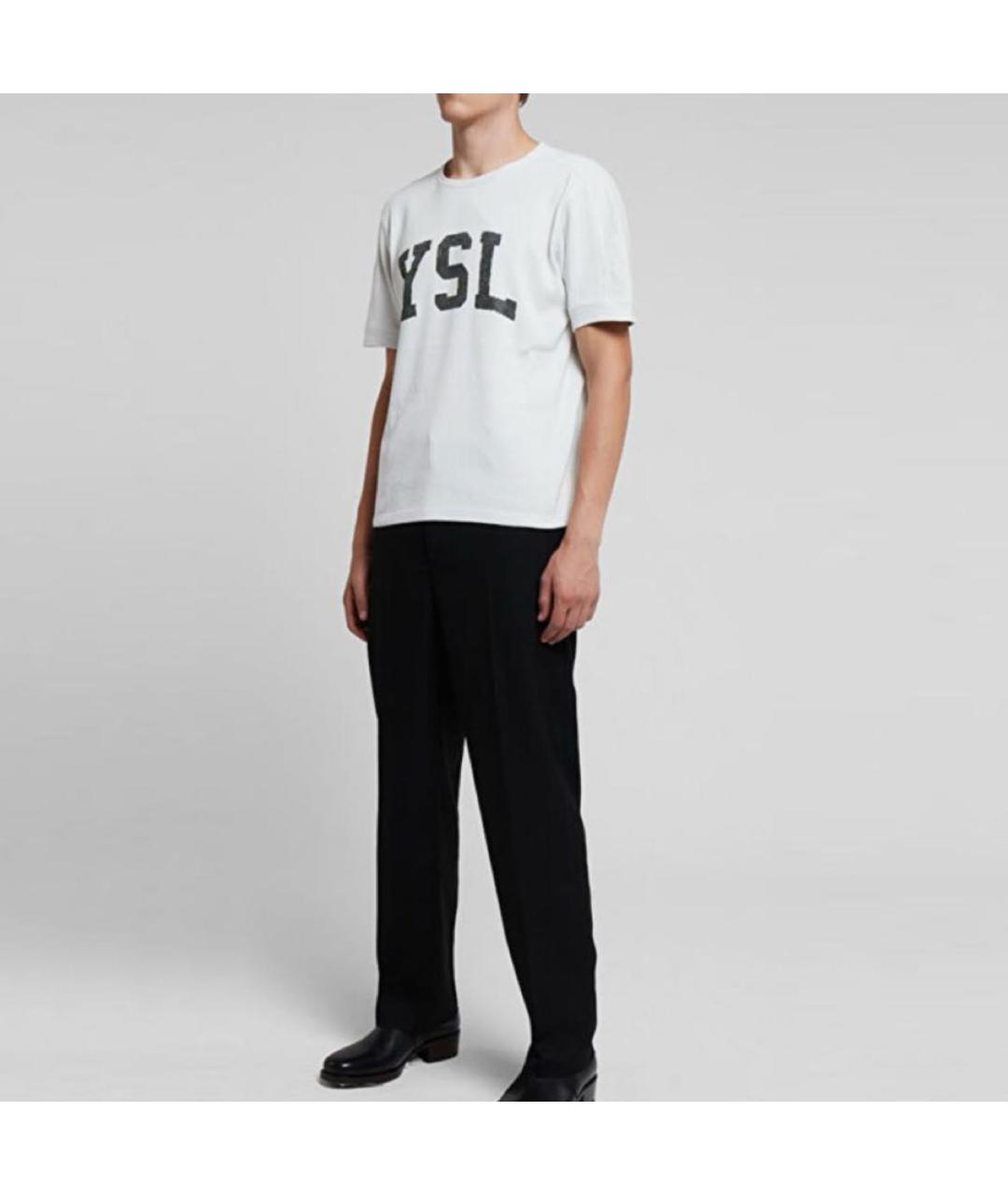 SAINT LAURENT Белая хлопковая футболка, фото 5