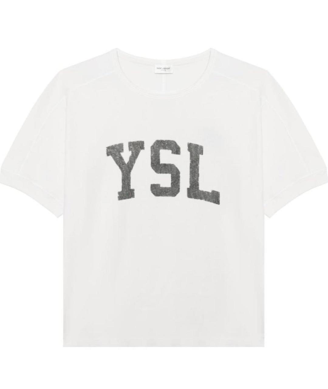 SAINT LAURENT Белая хлопковая футболка, фото 1
