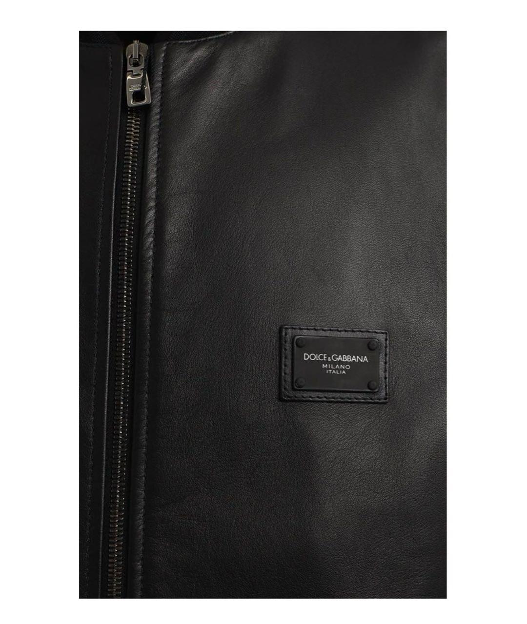 DOLCE&GABBANA Черная кожаная куртка, фото 3