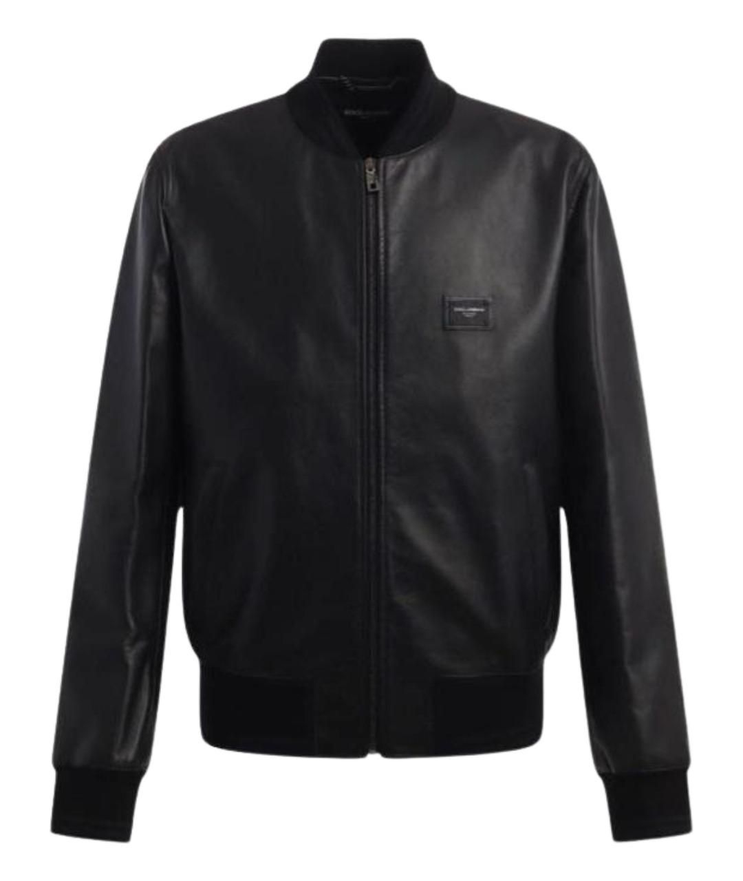 DOLCE&GABBANA Черная кожаная куртка, фото 1