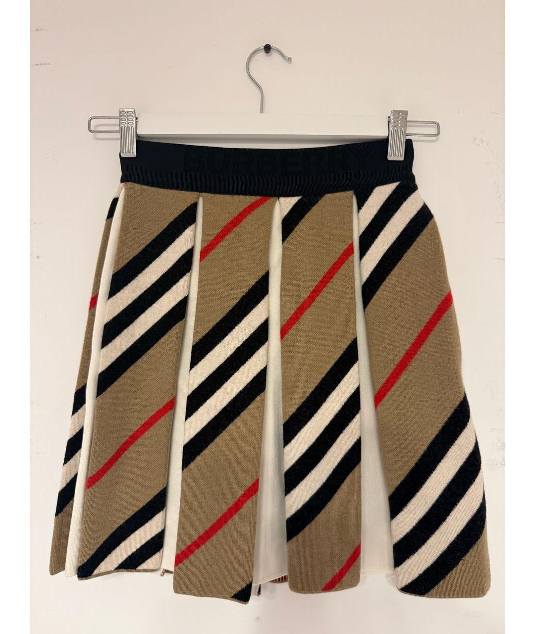 BURBERRY Коричневая шерстяная юбка, фото 7