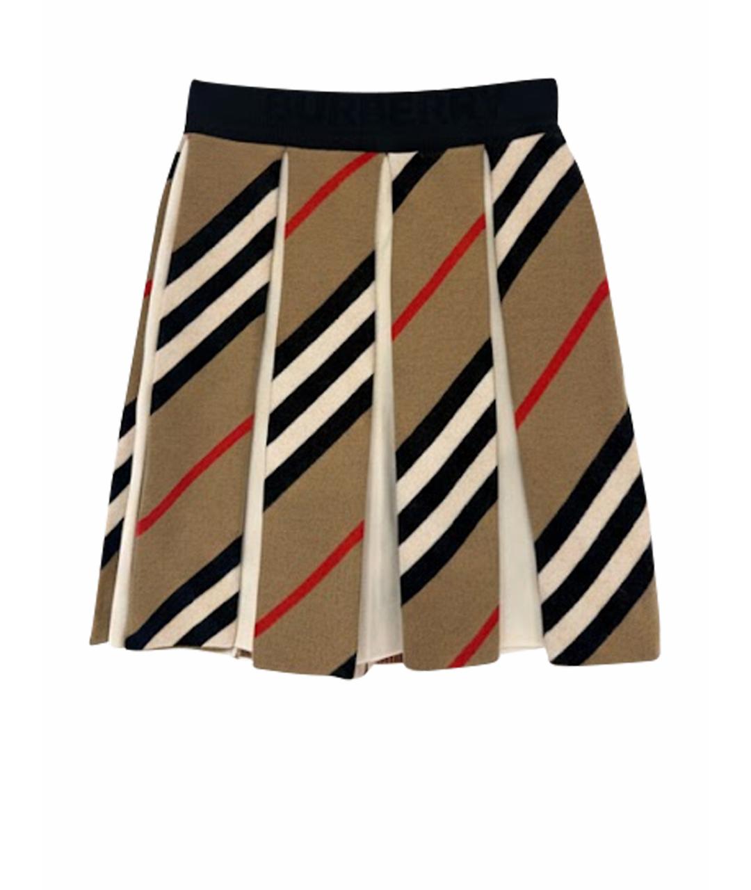 BURBERRY Коричневая шерстяная юбка, фото 1