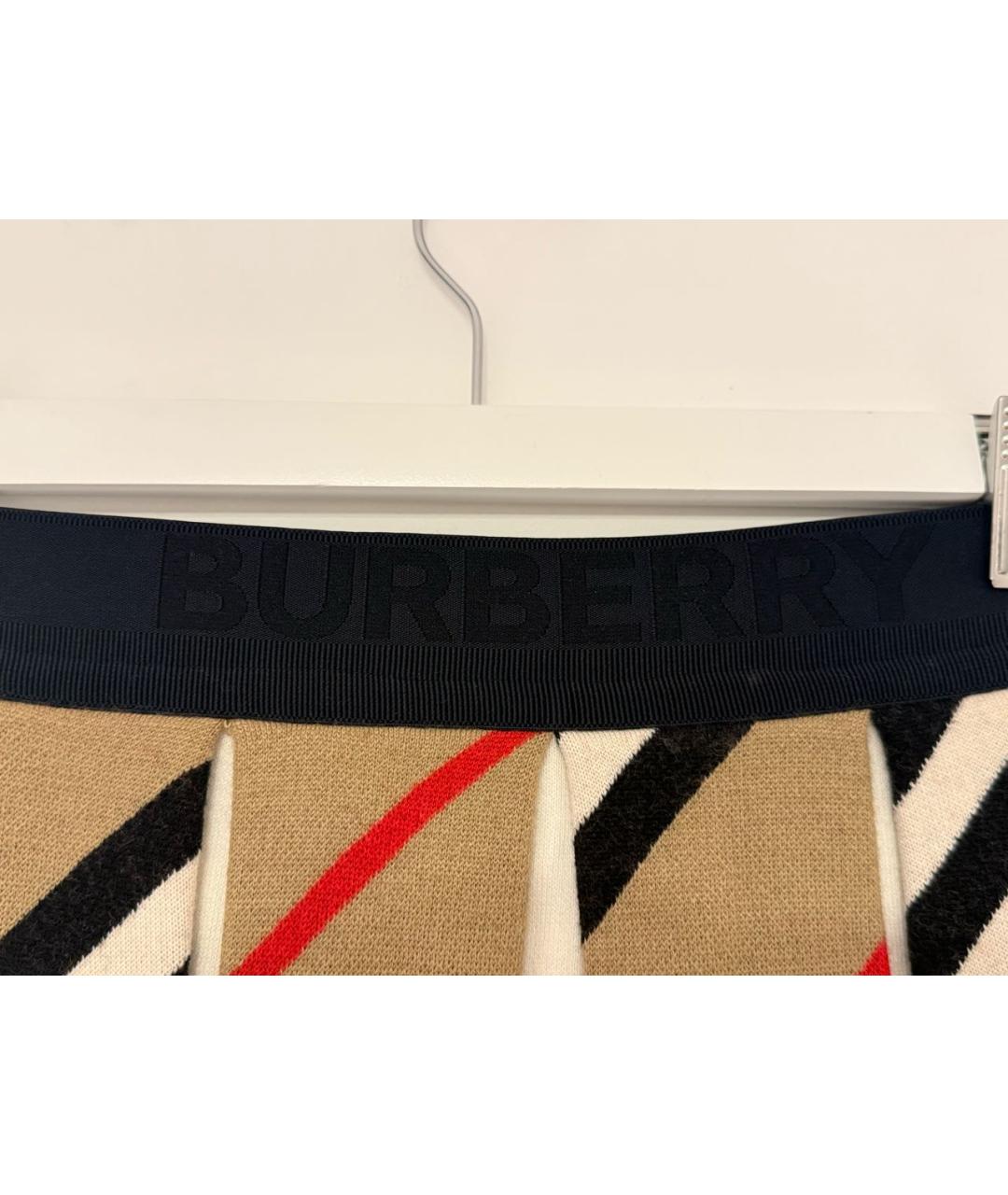 BURBERRY Коричневая шерстяная юбка, фото 3