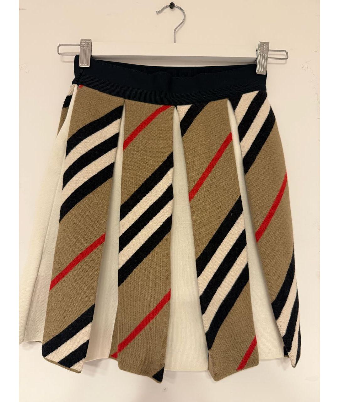 BURBERRY Коричневая шерстяная юбка, фото 2