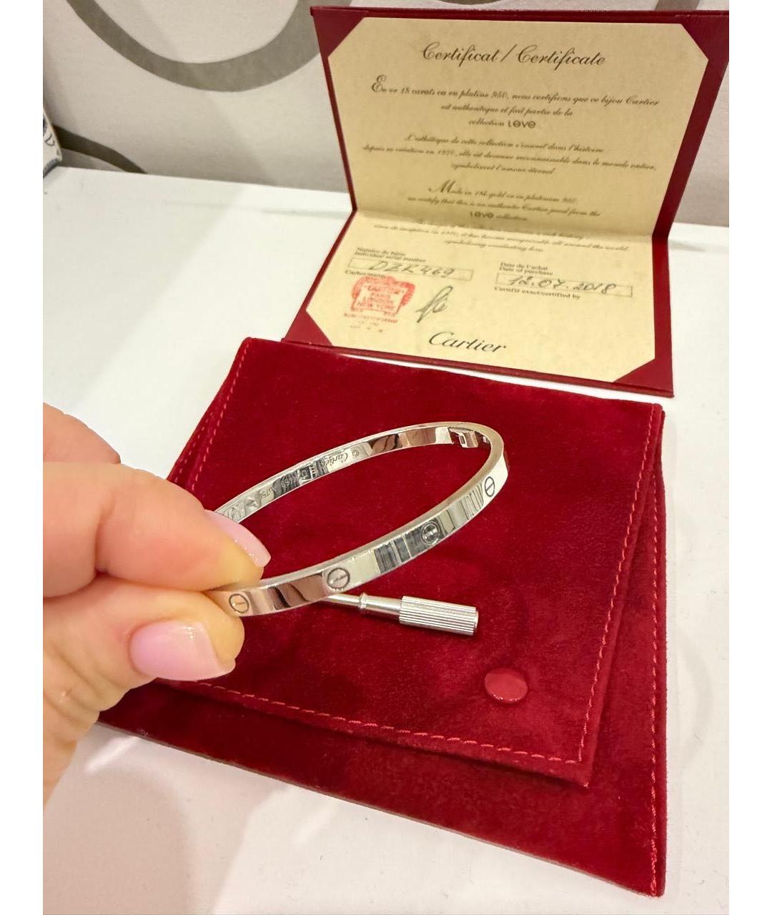 CARTIER Белый браслет из белого золота, фото 2