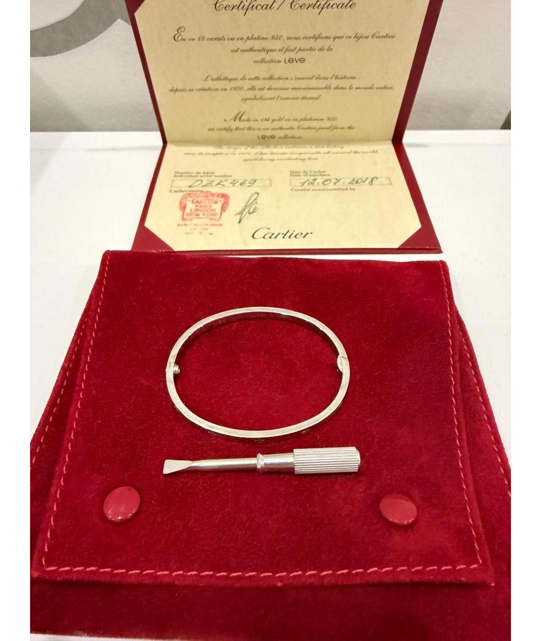 CARTIER Белый браслет из белого золота, фото 4