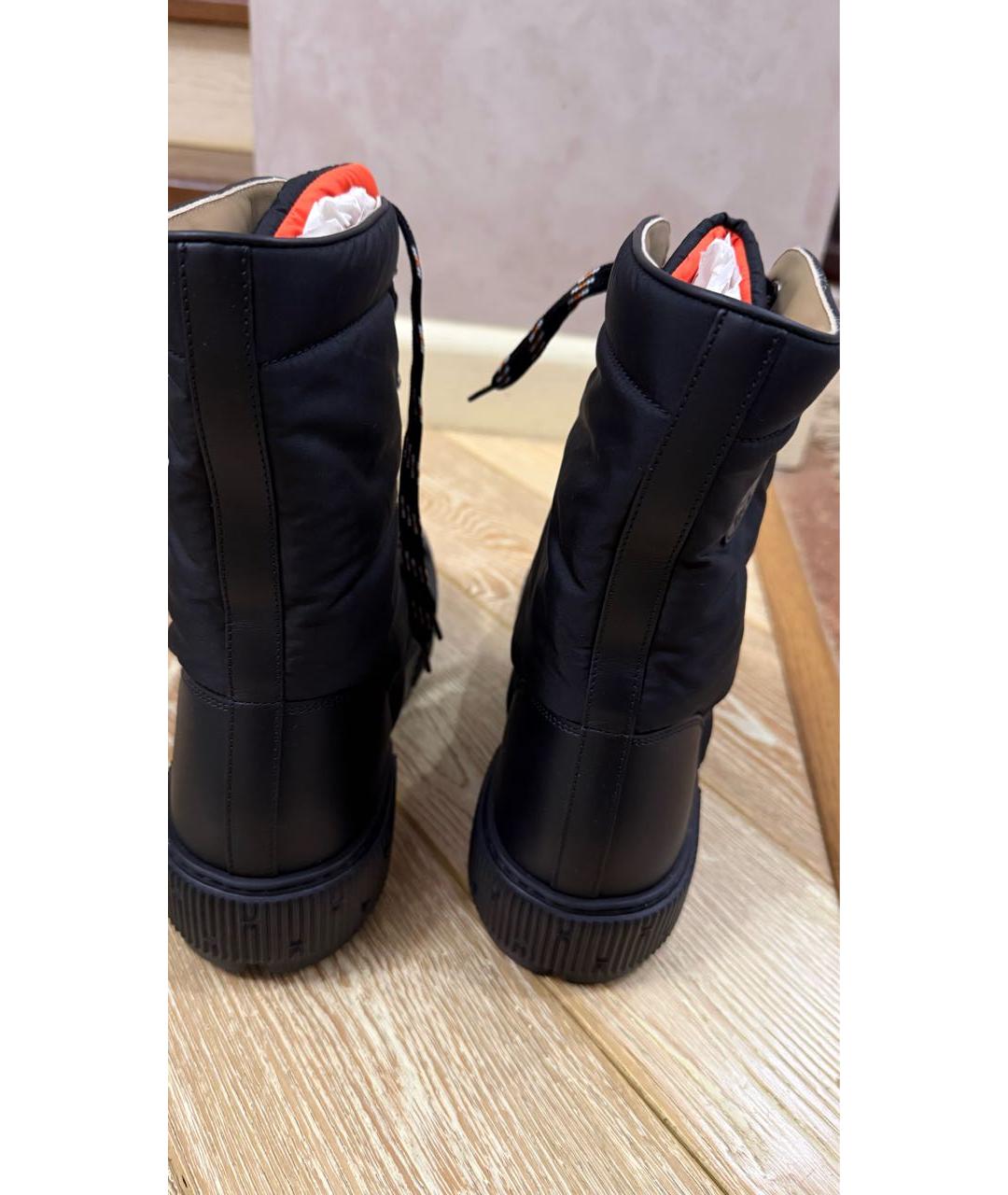 HERMES Черные синтетические высокие ботинки, фото 4