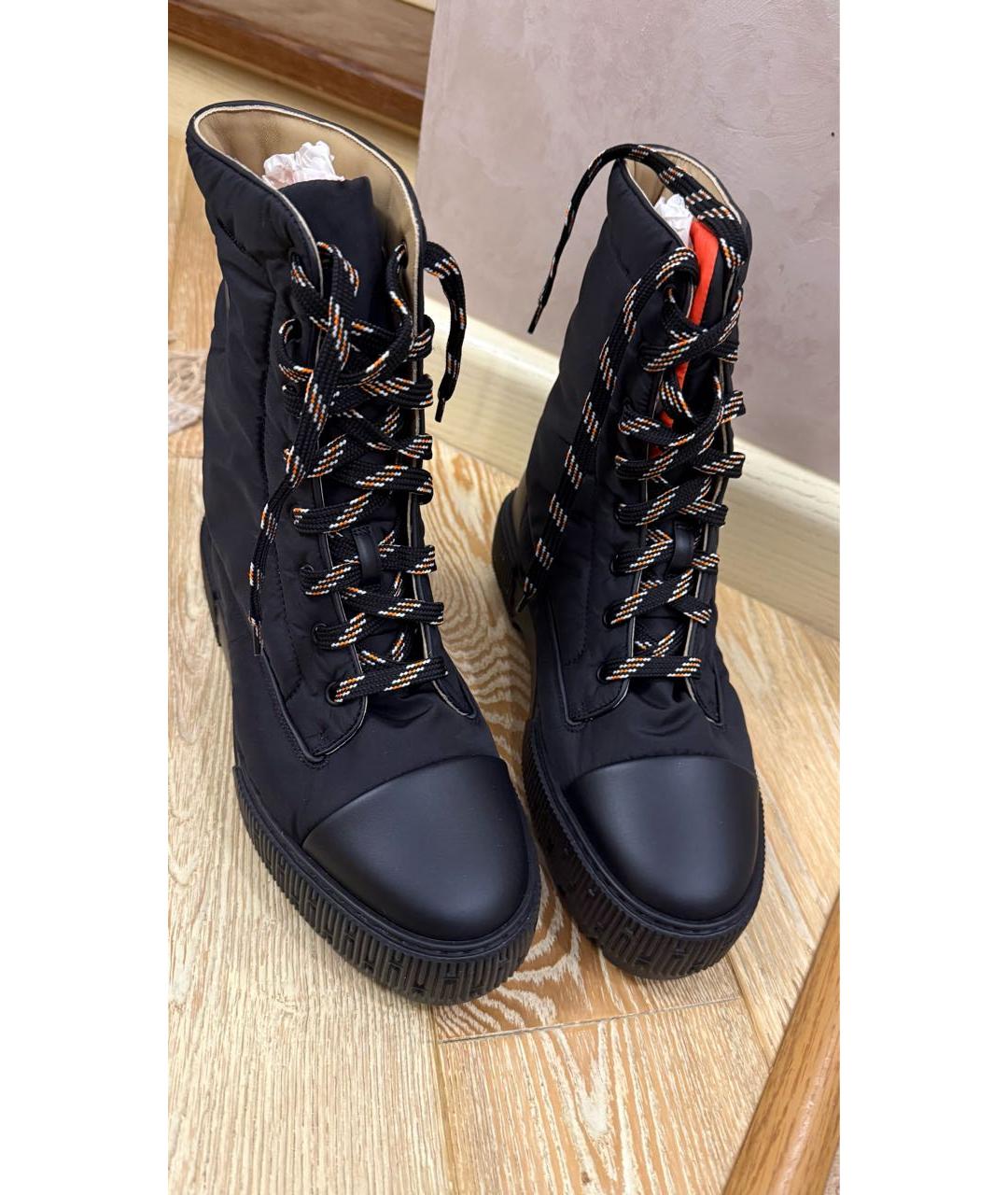 HERMES Черные синтетические высокие ботинки, фото 2