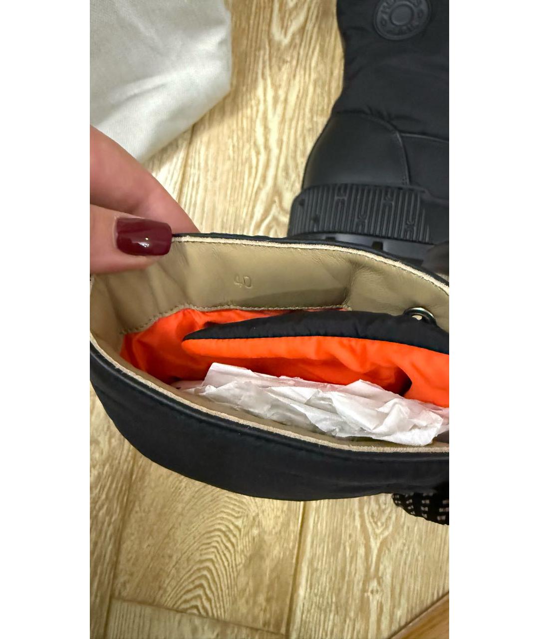 HERMES Черные синтетические высокие ботинки, фото 5