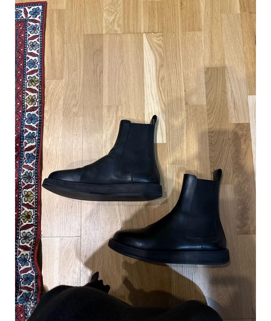 THE ROW Черные кожаные ботинки, фото 5