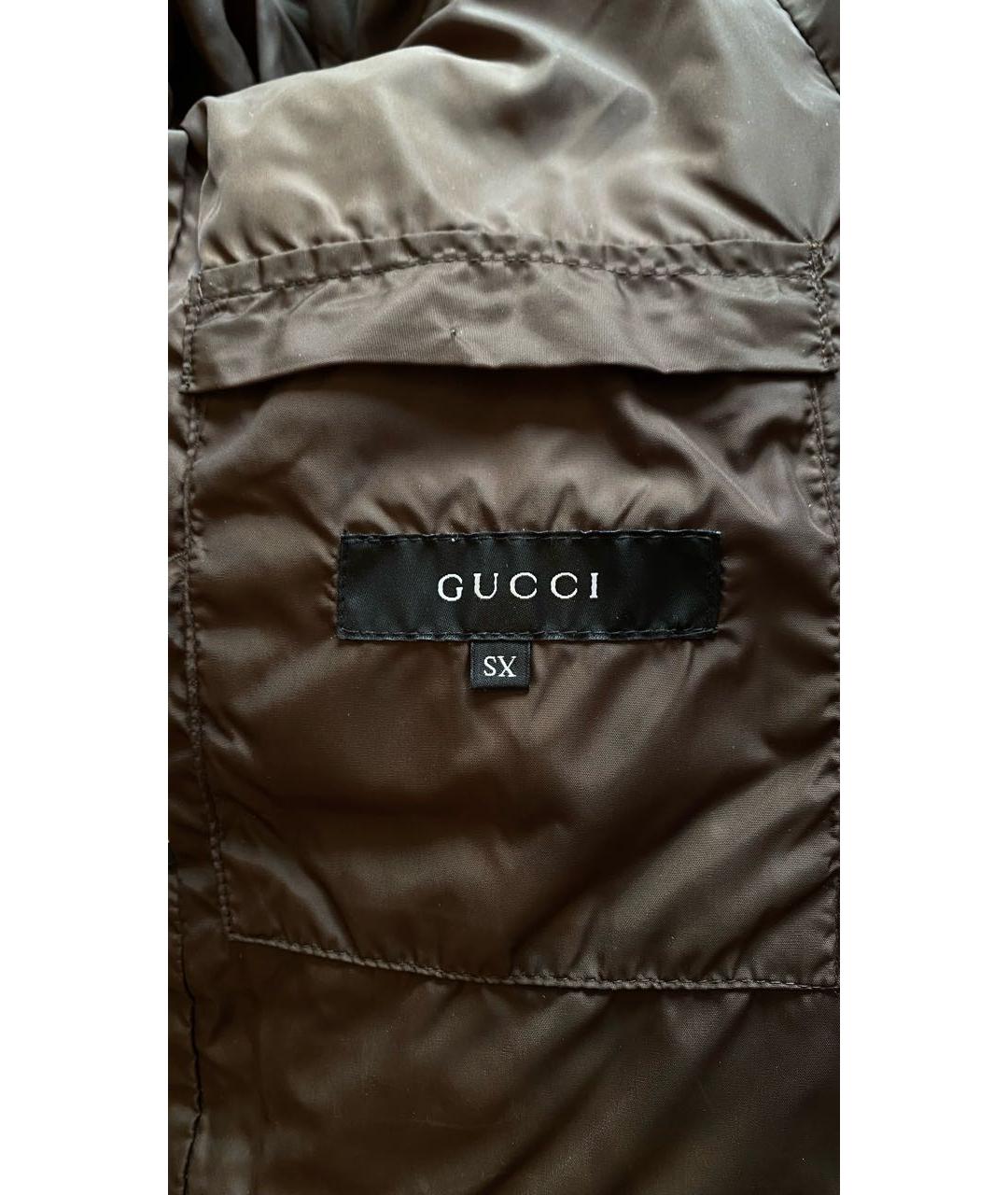 GUCCI Коричневый синтетический пуховик, фото 3