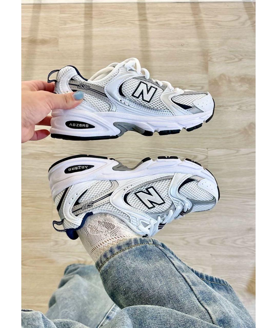 NEW BALANCE Белые текстильные кроссовки, фото 8