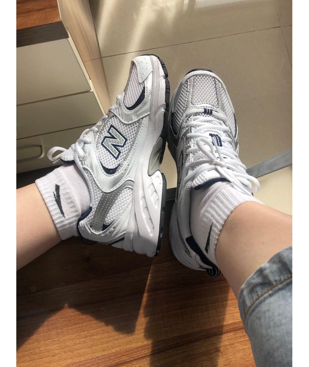 NEW BALANCE Белые текстильные кроссовки, фото 4