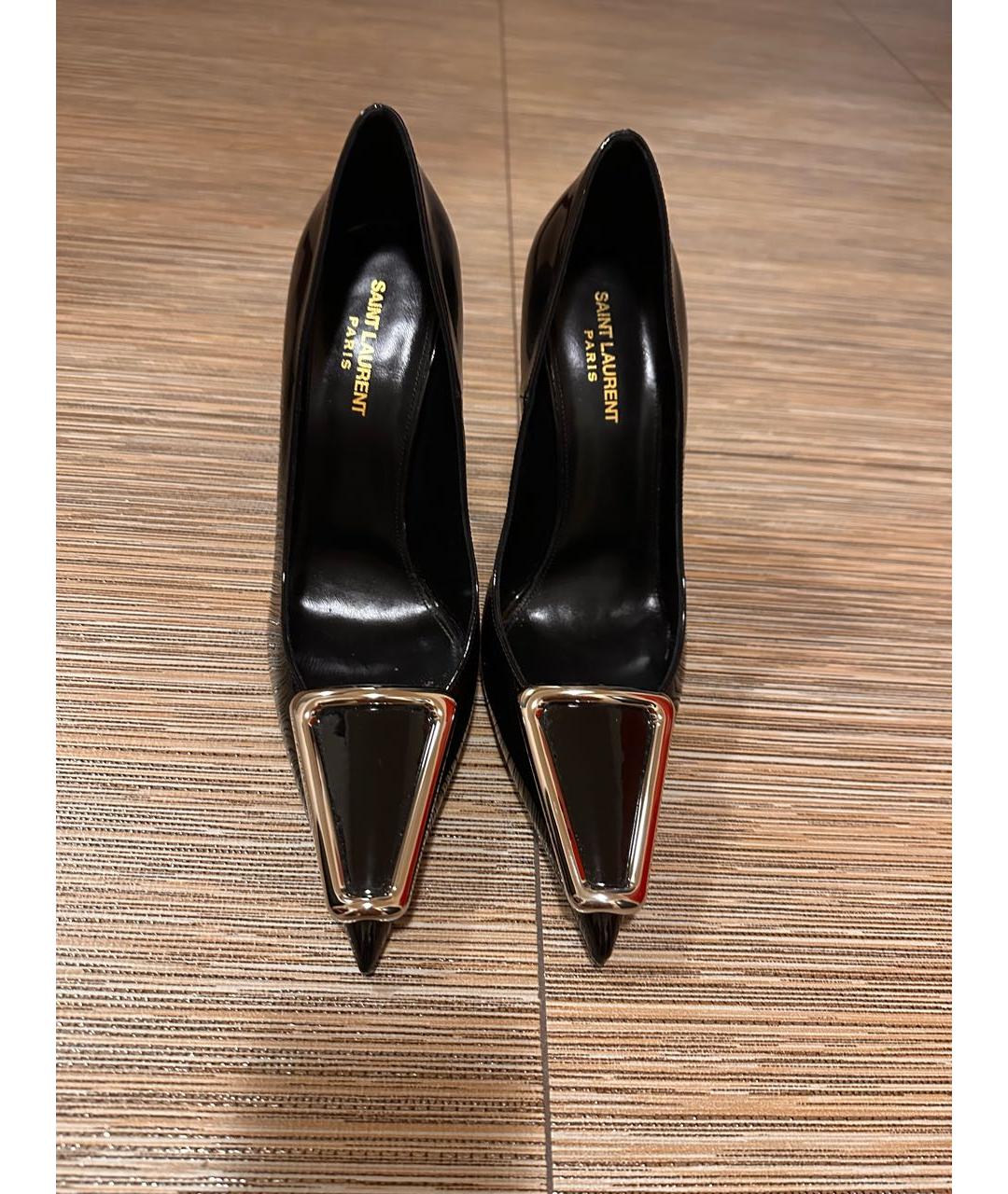 SAINT LAURENT Черные туфли из лакированной кожи, фото 2