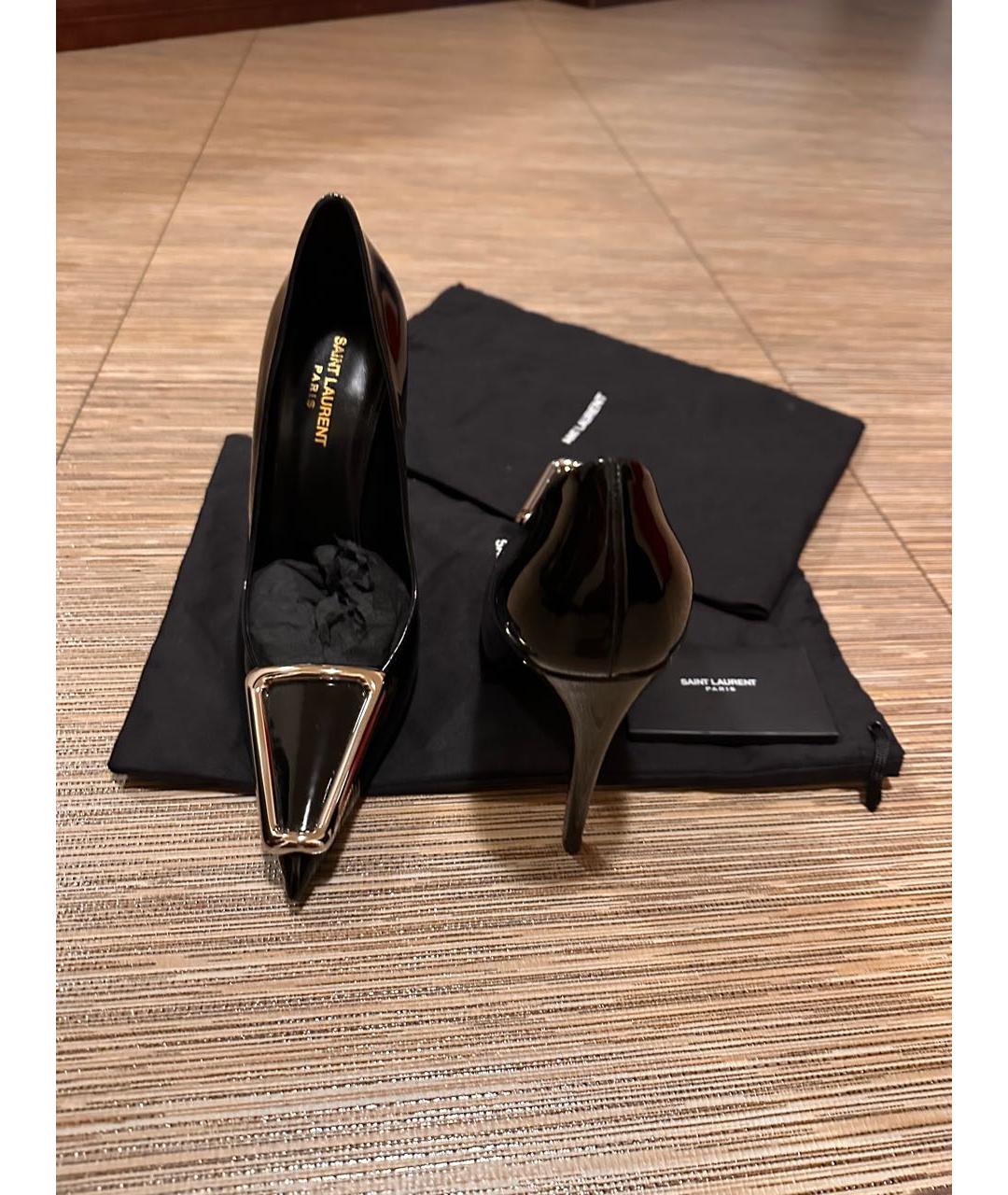 SAINT LAURENT Черные туфли из лакированной кожи, фото 3