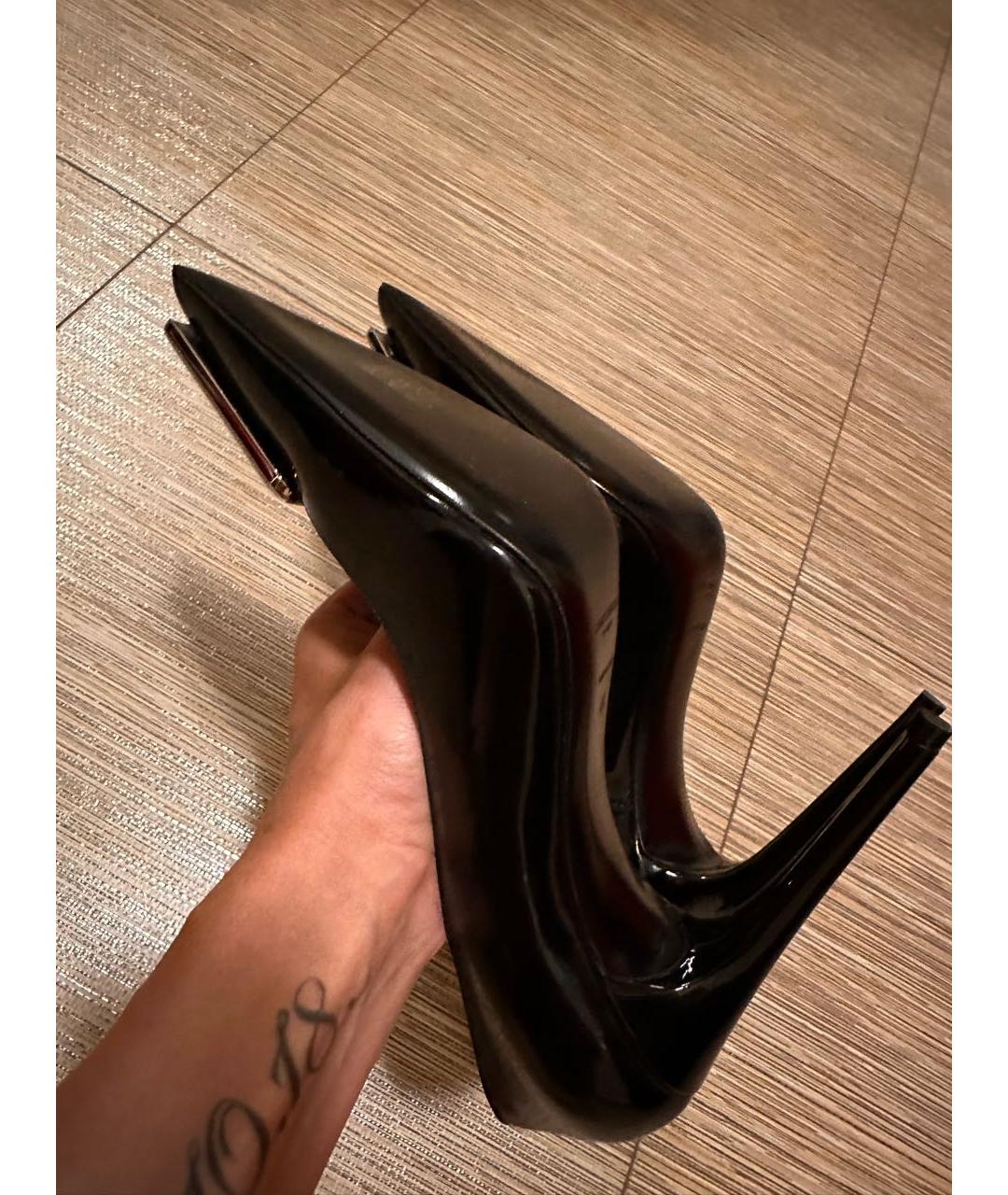 SAINT LAURENT Черные туфли из лакированной кожи, фото 5