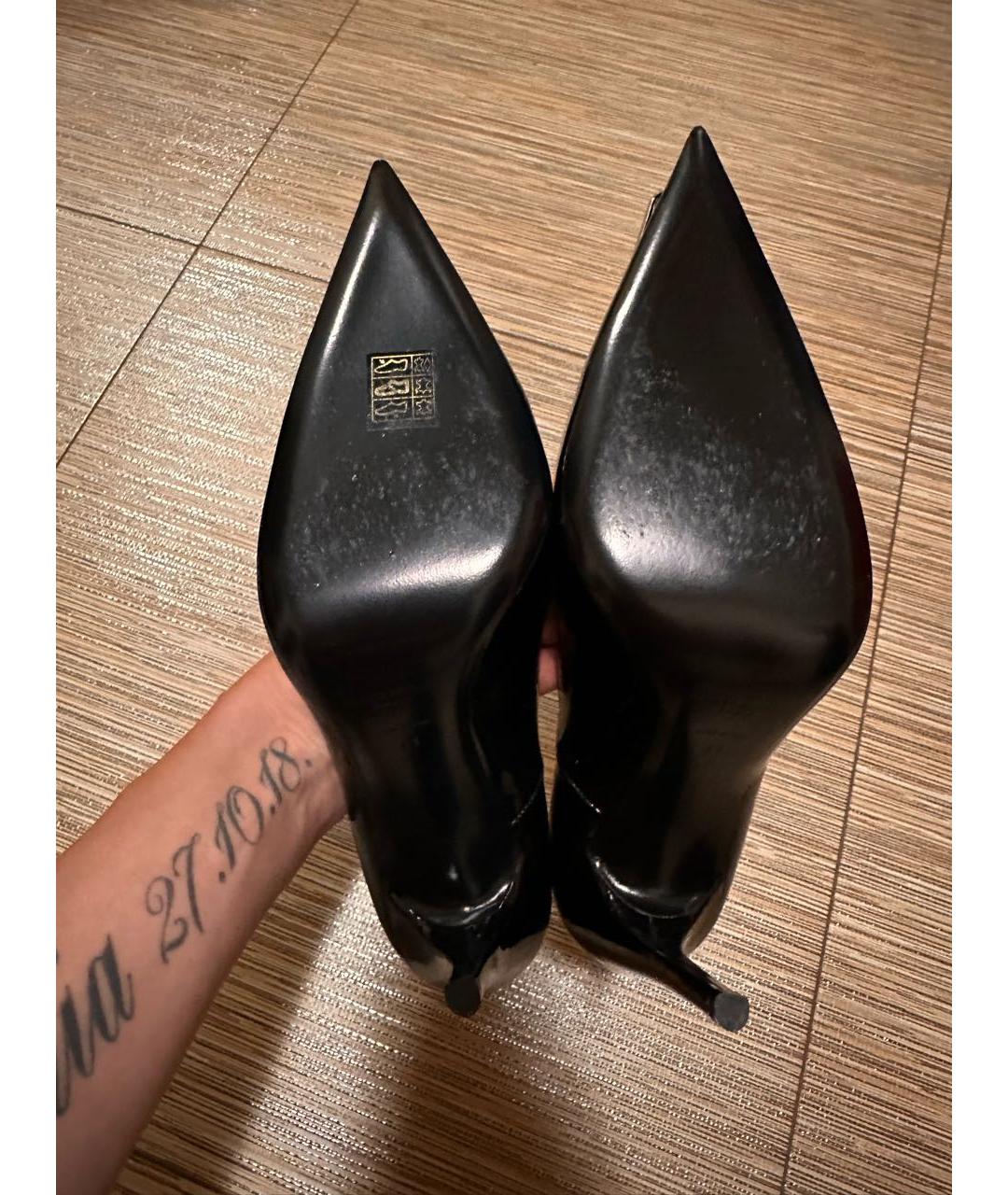 SAINT LAURENT Черные туфли из лакированной кожи, фото 6