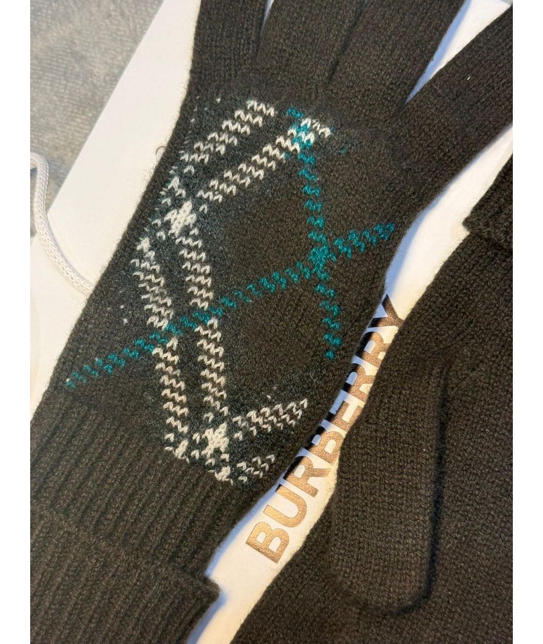 BURBERRY Черные кашемировые перчатки, фото 3