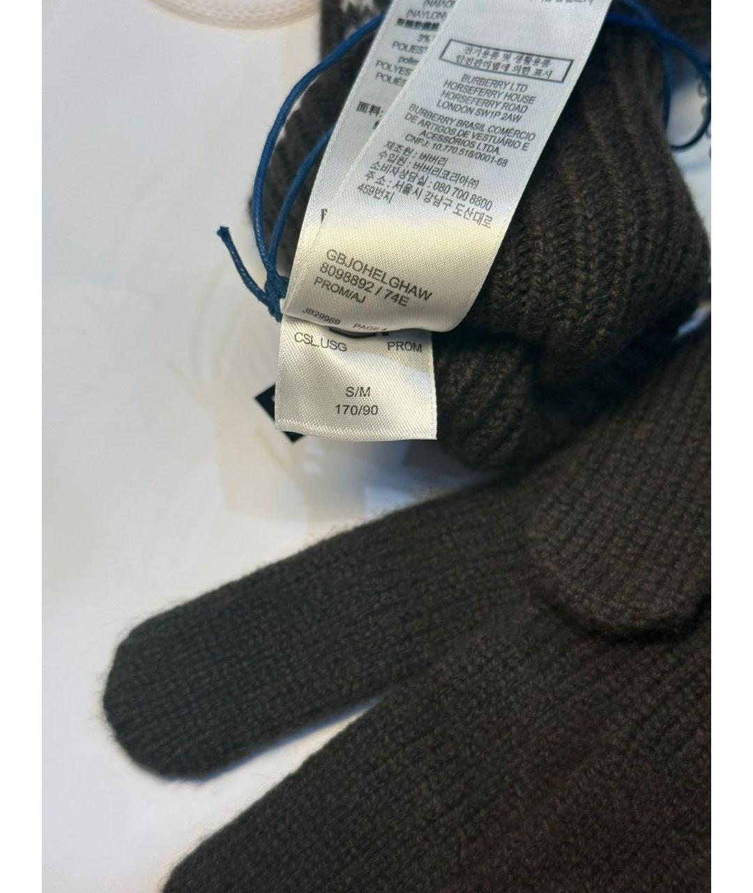BURBERRY Черные кашемировые перчатки, фото 2