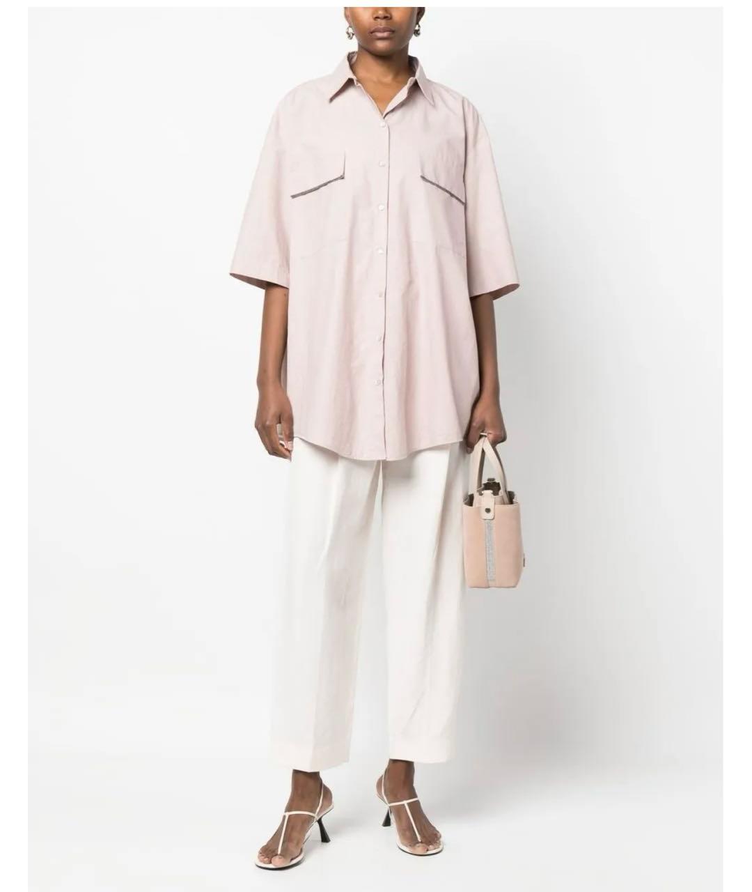 FABIANA FILIPPI Розовая хлопковая рубашка, фото 7