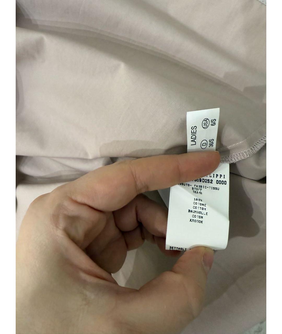 FABIANA FILIPPI Розовая хлопковая рубашка, фото 5