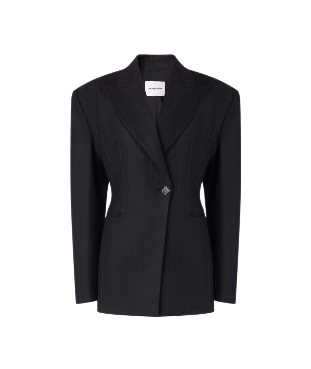 THE ANDAMANE Черный полиэстеровый жакет/пиджак, фото 2